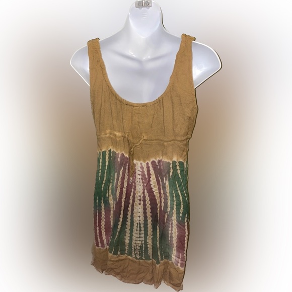 Rayasun Tie Dye Extreme Boho Mini Sundress Size Medium 60’s Style - Picture 3 of 6